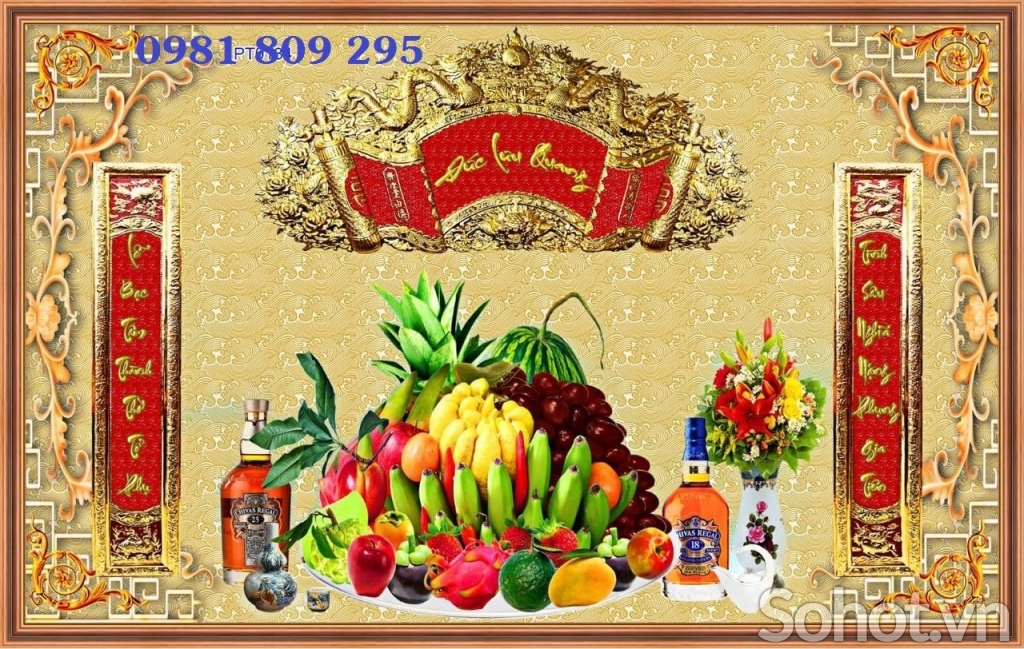 Tranh 3d , gạch tranh ban thờ Hn8838