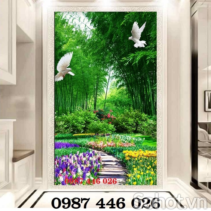 Tranh gạch men phong cảnh rừng cây HP727