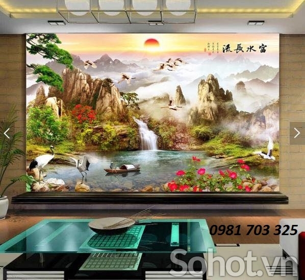 Gạch tranh 3D- tranh 3D phòng khách