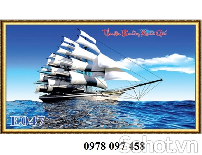 Tranh gạch - tranh thuyền buồm