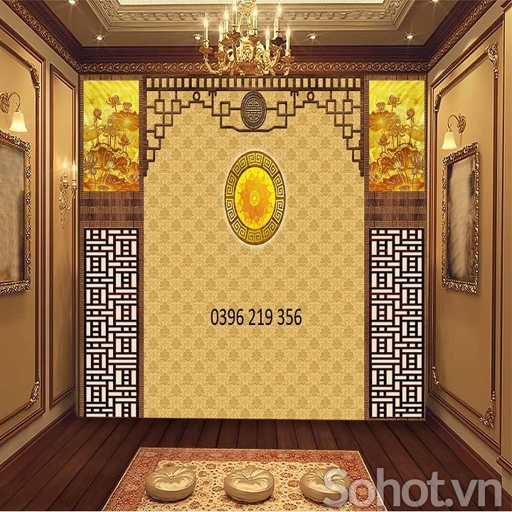 Tranh gạch men 3d Phòng Thờ phong thủy