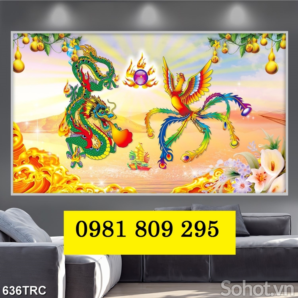 Mẫu tranh gạch rồng phượng