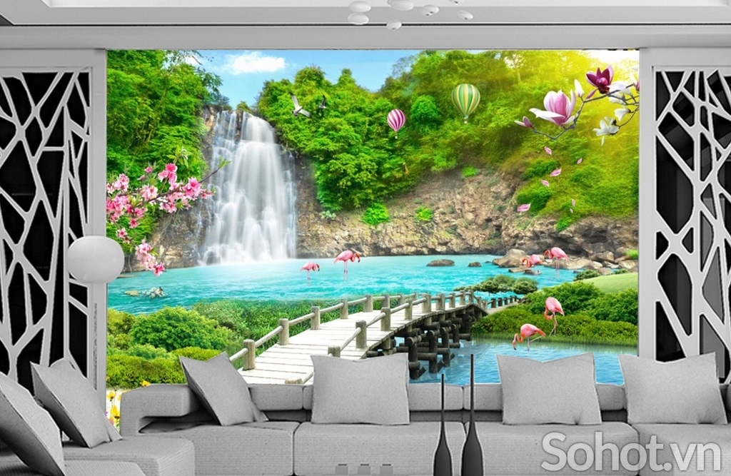 Tranh gạch ốp tường 3d phong cảnh - DCX55