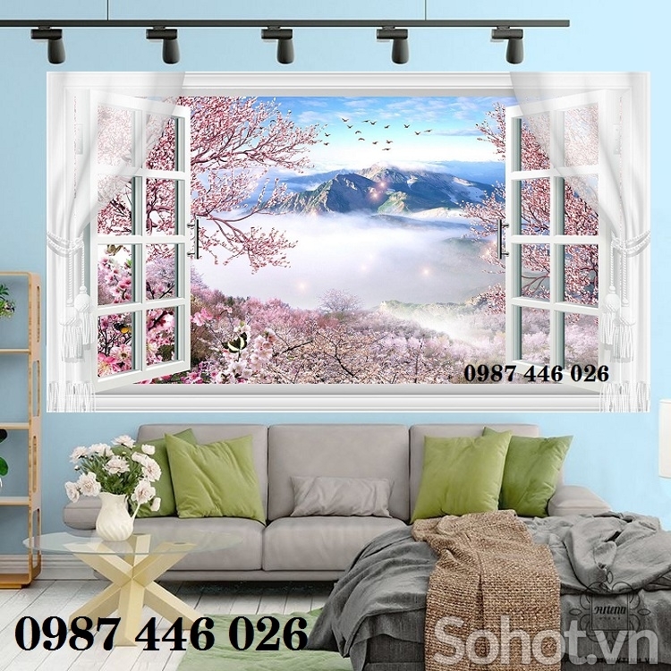 Gạch tranh cửa sổ 3d đẹp HP9273