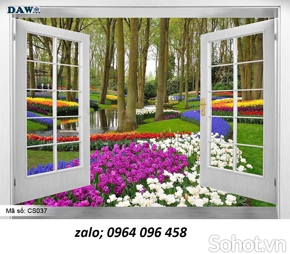 Tranh gạch 3d trang trí cửa sổ - 69C9CC