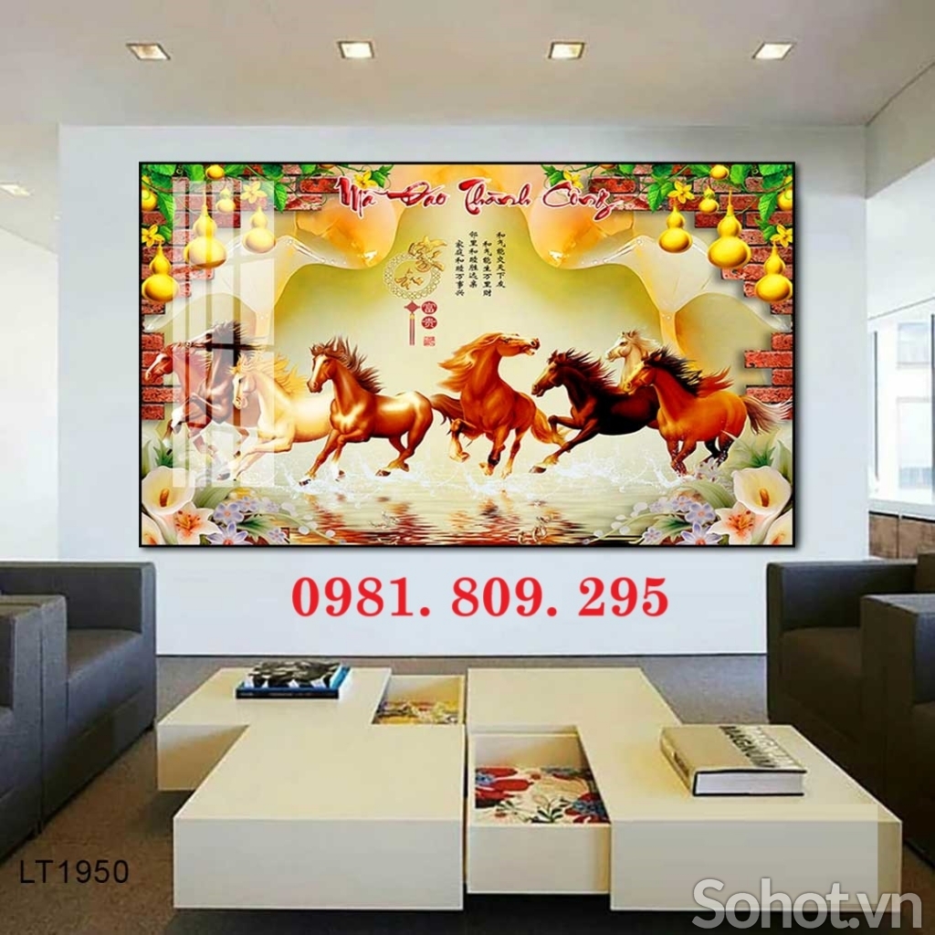 Tranh 3d ngựa phong thủy , gạch tranh