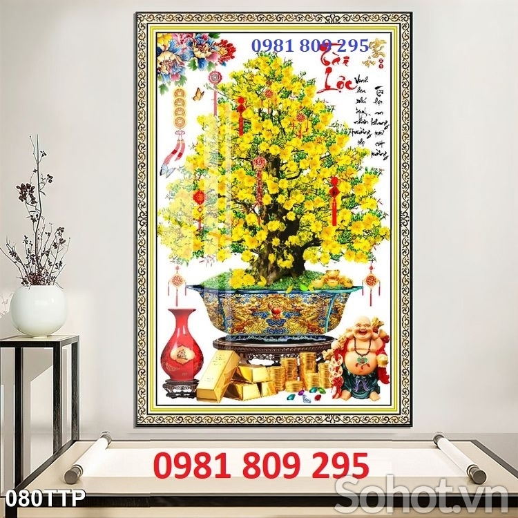 Tranh gạch trang trí hoa mai