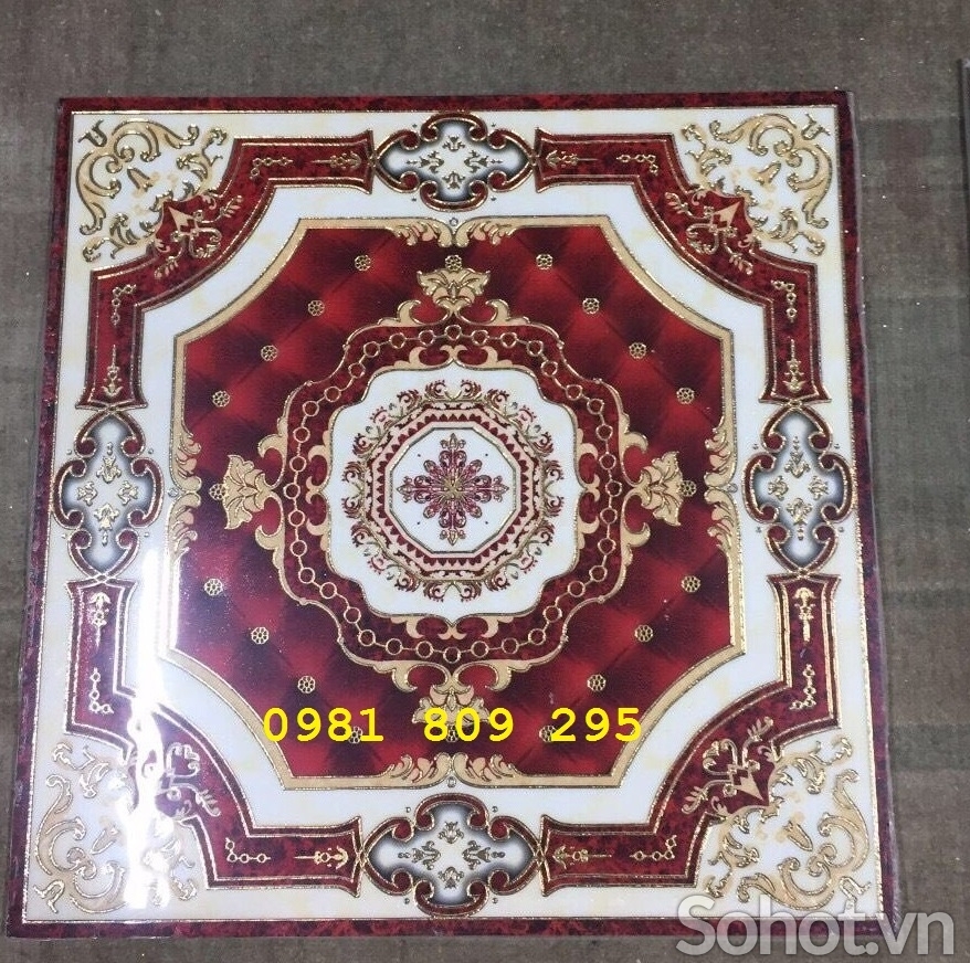 Gạch thảm , thảm gạch hoa đỏ 80x80cm