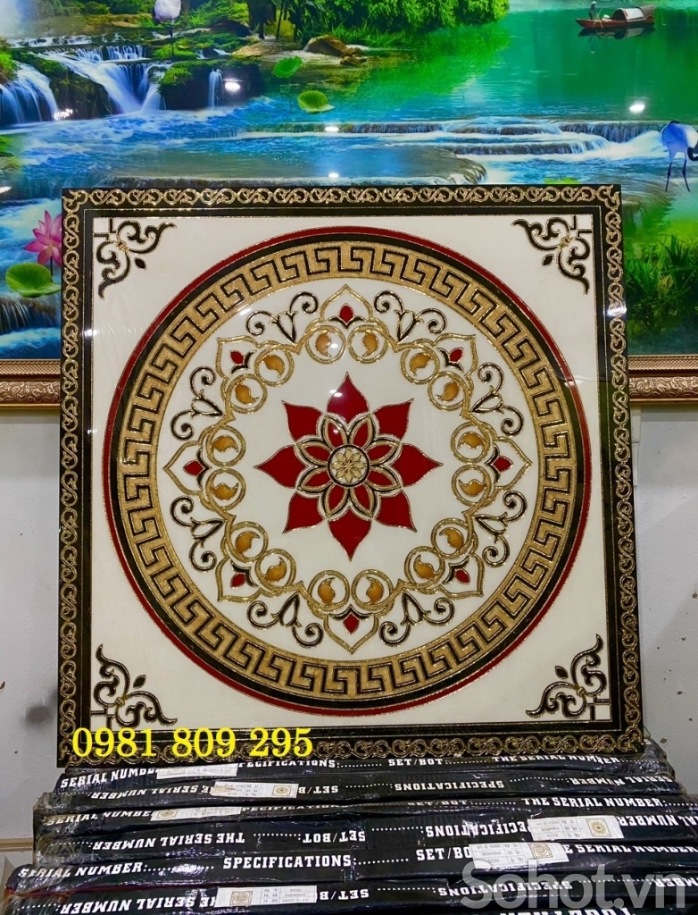 Gạch thảm hoa sen lát cầu thang JP365