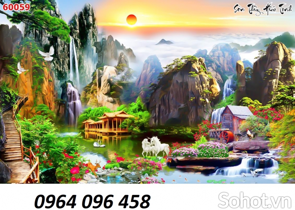 Tranh gạch men 3d phong cảnh thiên nhiên - AMC33