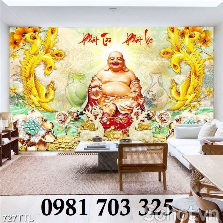 Gạch tranh 3d đẹp kim tiền trang trí