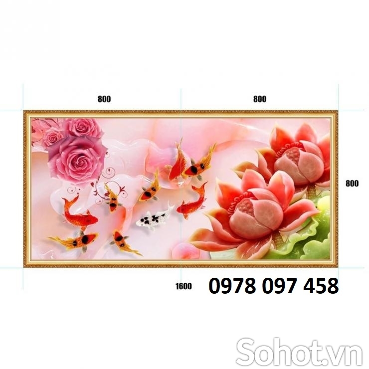 Tranh họa tiết hoa 3D trang trí tường