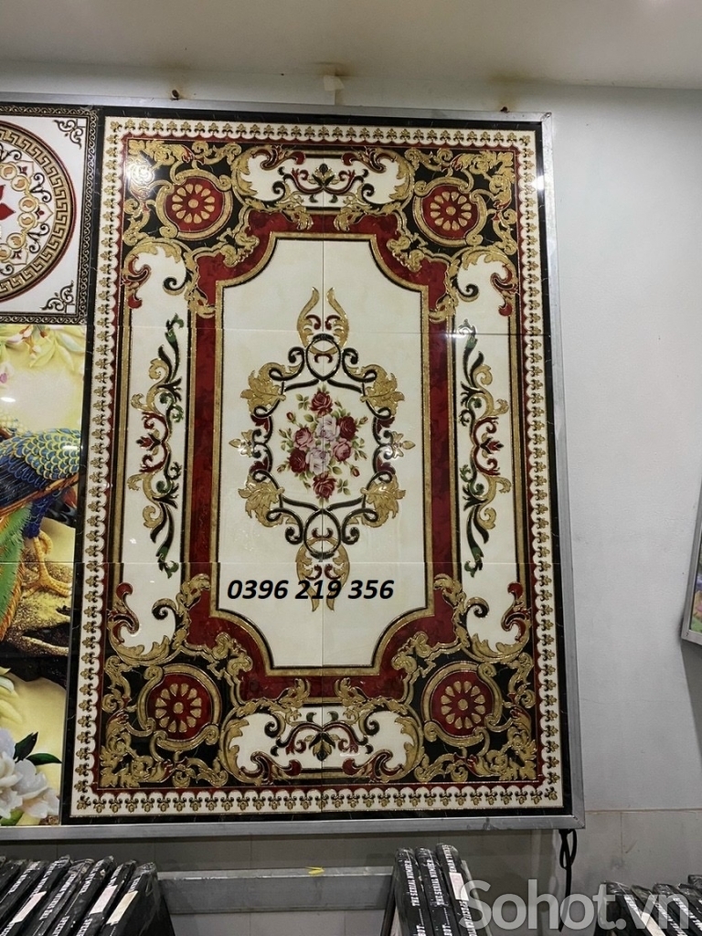 Thảm gạch men lát sàn trang trí phòng khách, chiếu nghỉ 3d