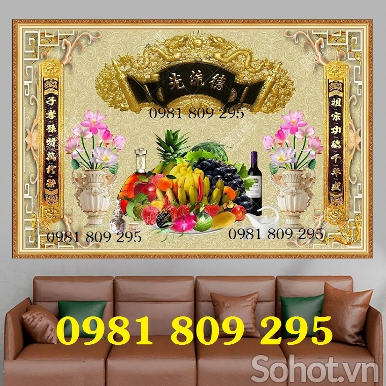 Gạch tranh 3d trang trí phòng thờ