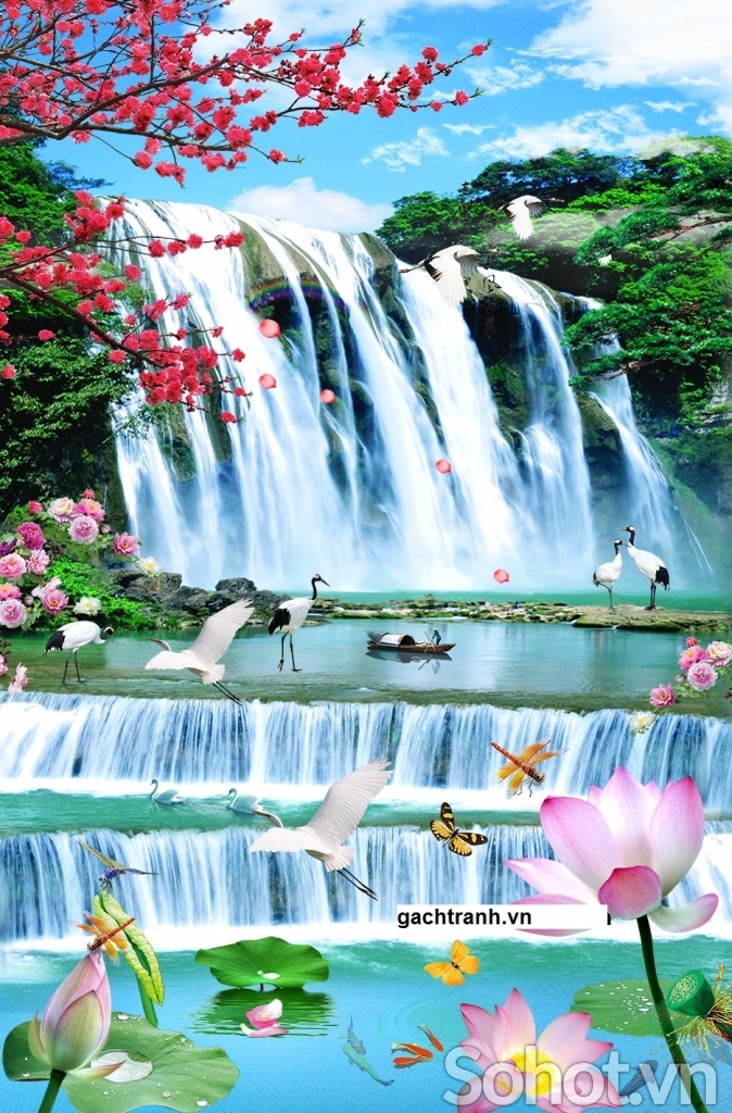 tranh dán tường 3d phòng khách