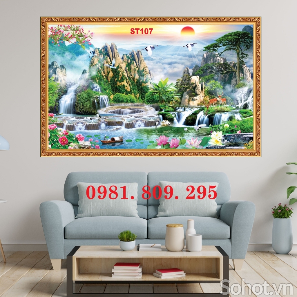 Trang gạch trang trí sơn thủy HN888