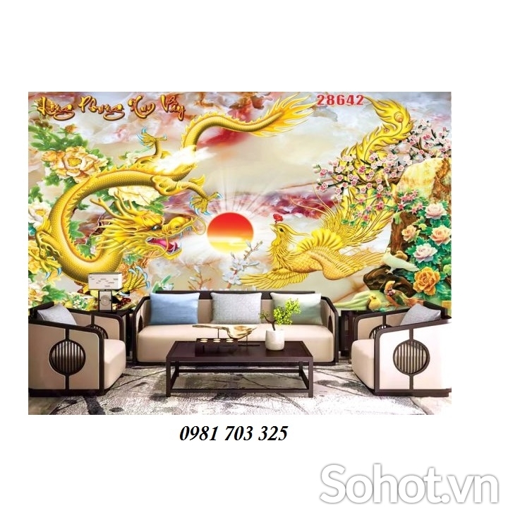 tranh gạch phong thủy- tranh rồng phượng