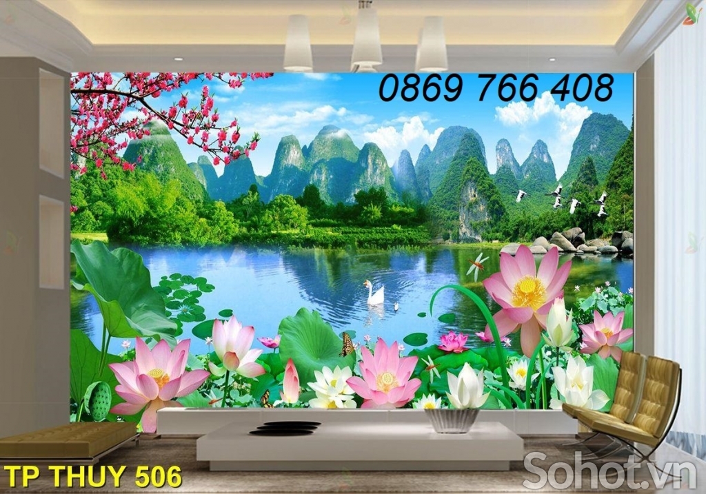 Tranh gạch men 3d phong cảnh ngoài trời