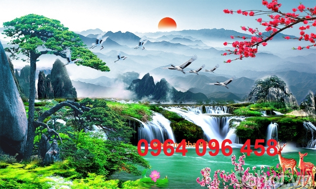 Gạch tranh ốp tường phong cảnh đồng quê 3d - PKKK96