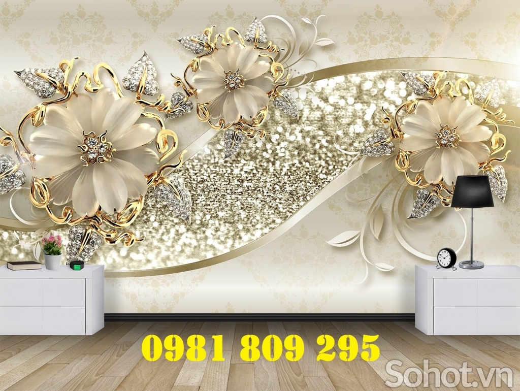 Tranh gạch men hoa ngọc 3d