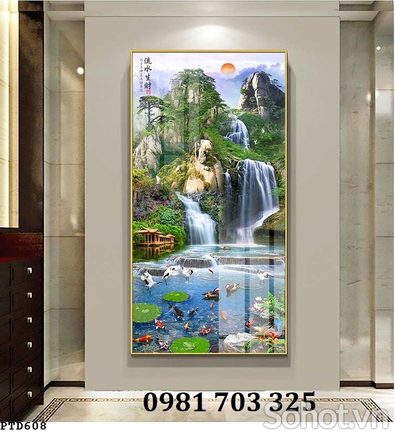 Gạch tranh phong cảnh khổ đứng