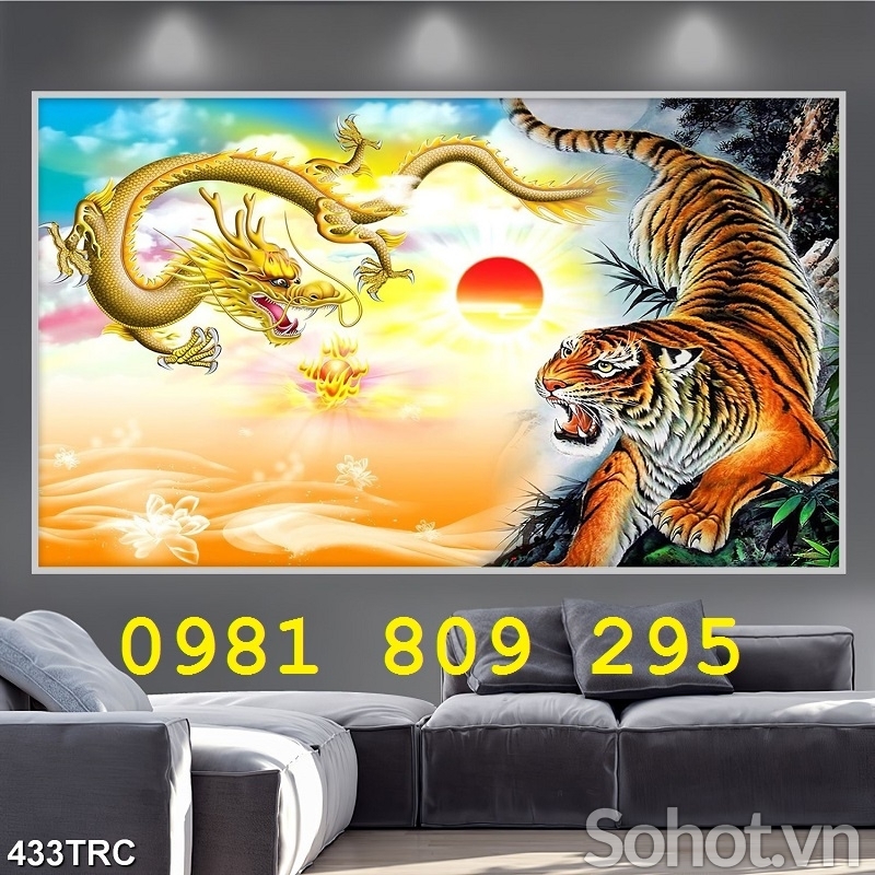 Tranh hổ phong thủy ốp tương, gạch men HP765