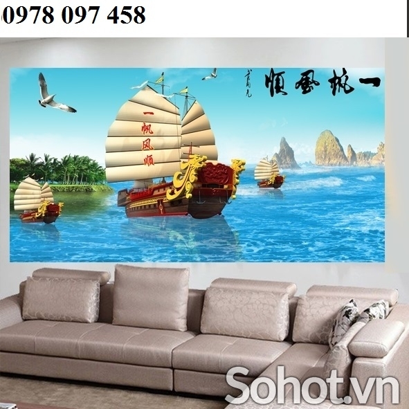 Tranh gạch - tranh thuyền buồm