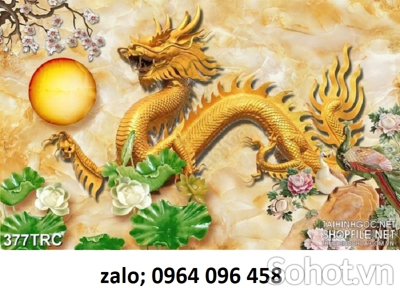 Tranh rồng 3d phong thủy - tranh gạch 3d ốp tường - SXVC633