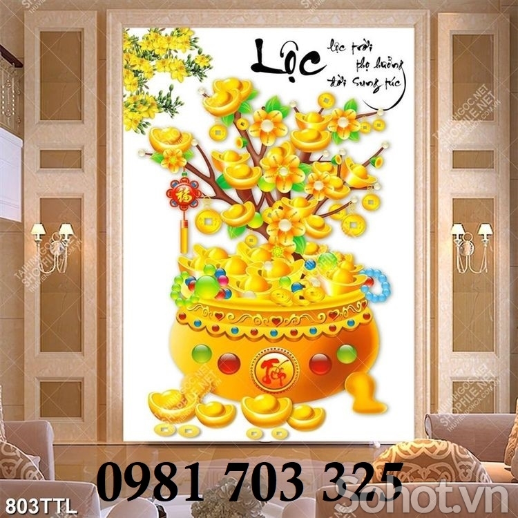 Tranh gạch 3d tài lộc