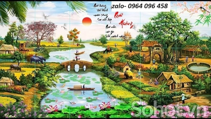 Tranh gạch 3d phong cảnh đồng quê - SKH41