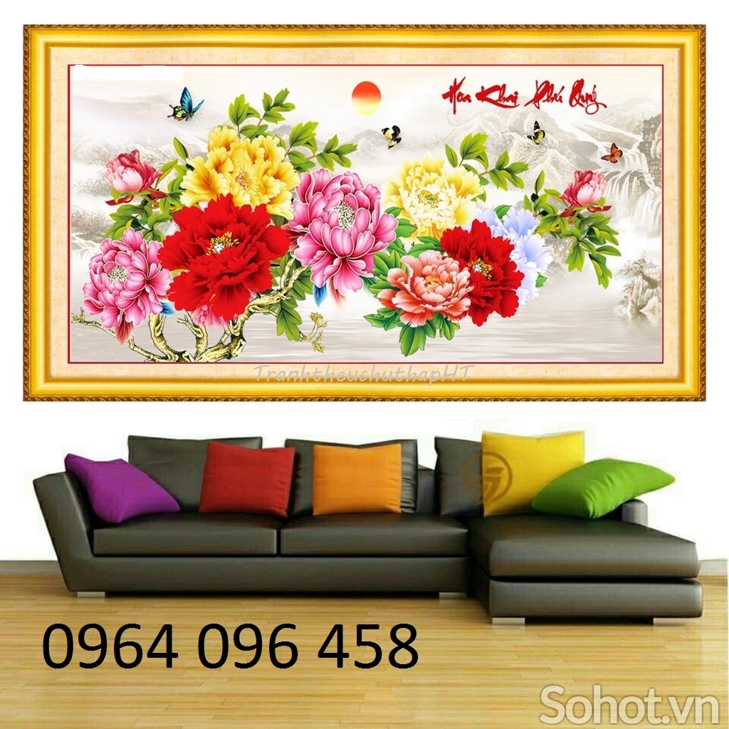 Tranh gạch hoa mẫu đơn 3d - 097CVB