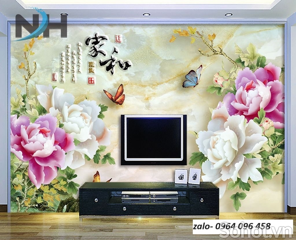 Tranh gạch 3d ốp tường hoa sứ ngọc - SCX444