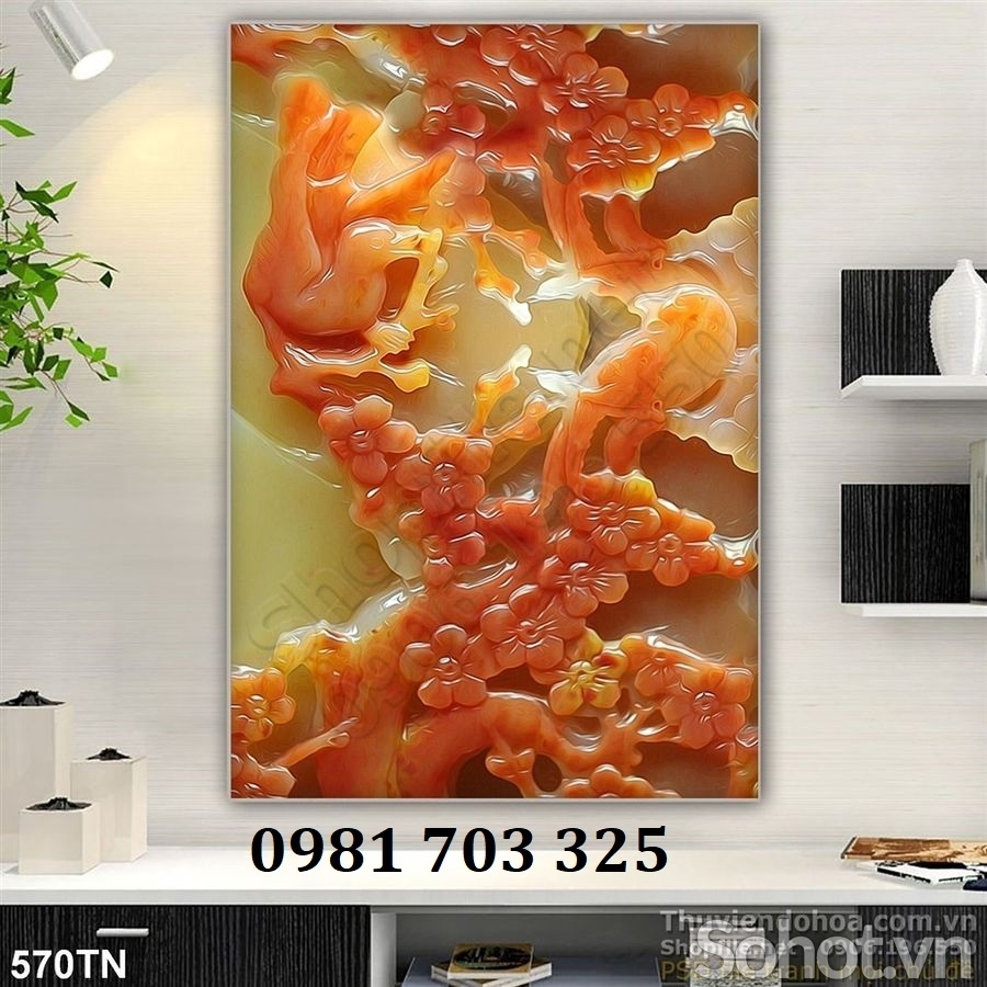 Gạch tranh 3d đẹp tùng hạc