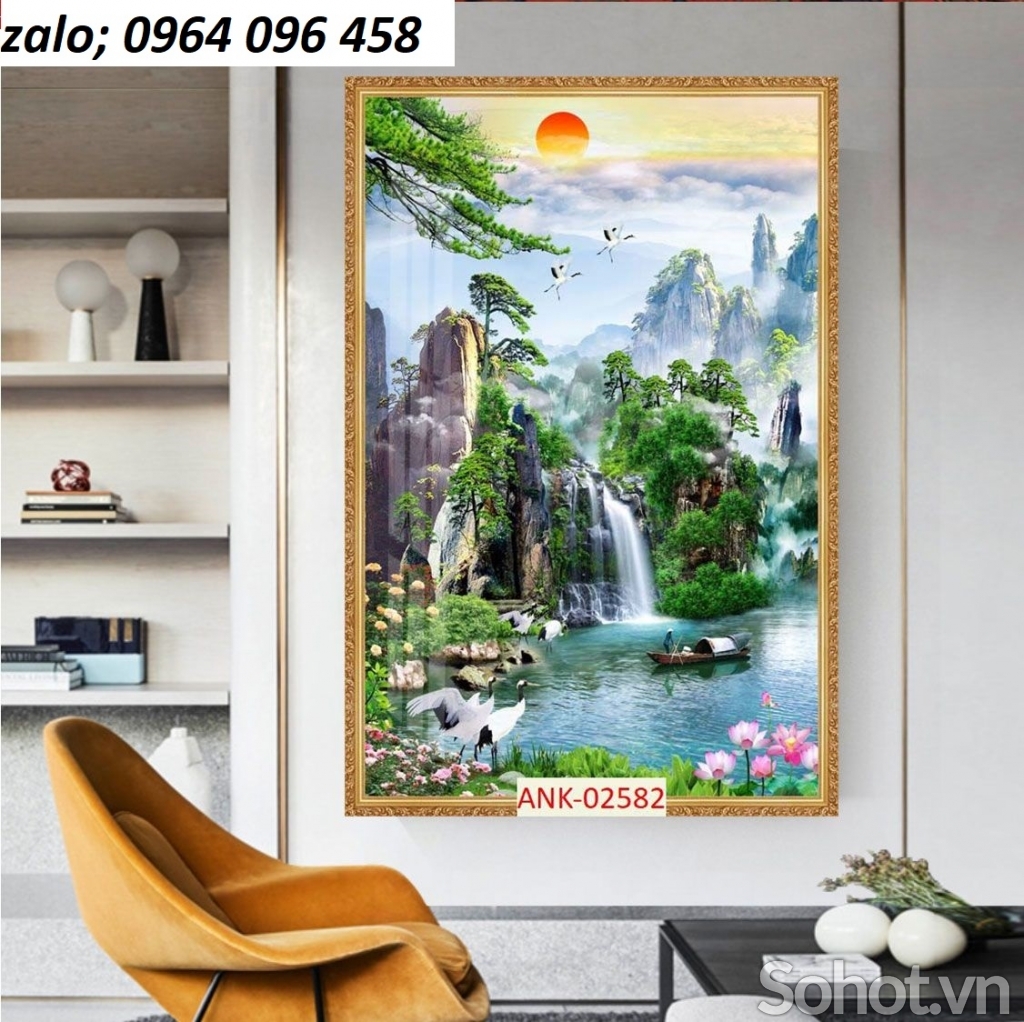 Tranh gạch 3d ốp tường phòng khách - cầu thang - GCVV5