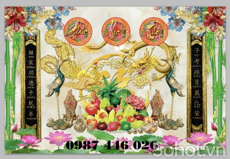 Gạch tranh phòng thờ HP8272