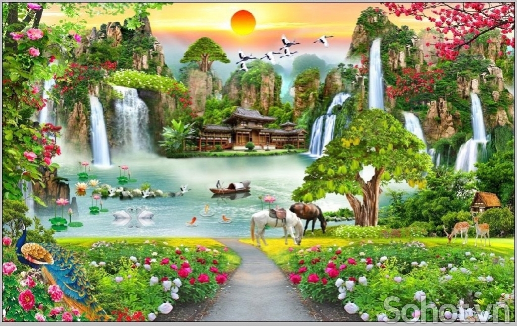 Tranh gạch 3d ốp tường hàng rào - LSCX433