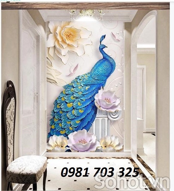 Tranh gạch khổ đứng- gạch men 3D ốp tường