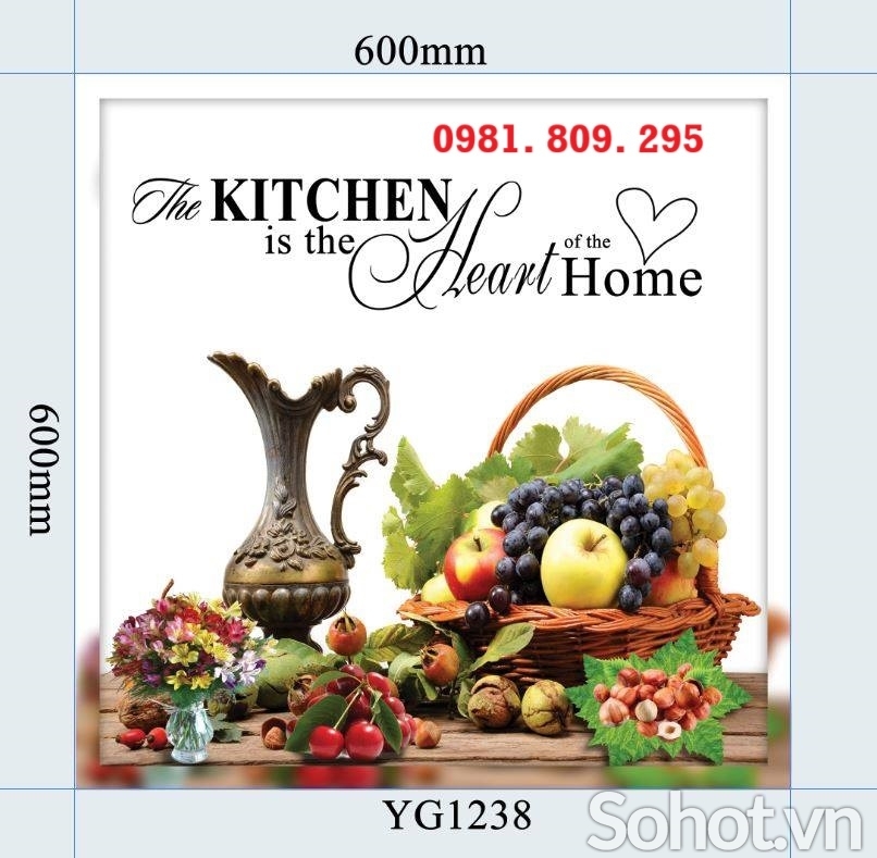 Tranh gạch ốp bếp , gạch 3d hoa quả Hn8389