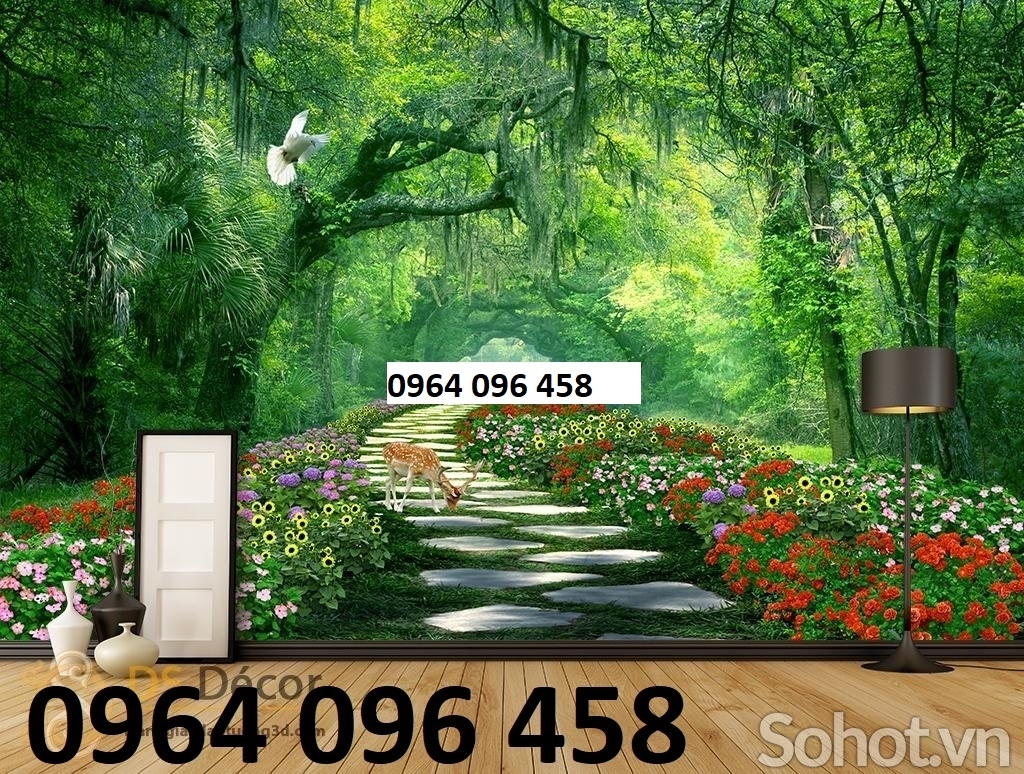 Tranh rừng cây - tranh gạch 3d rừng cây - CXX3