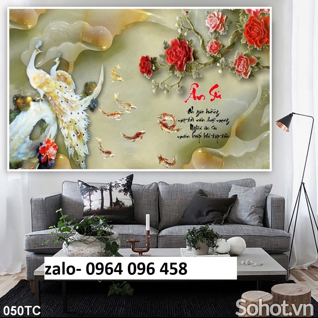 Tranh gạch 3d phong thủy phòng khách - SX66