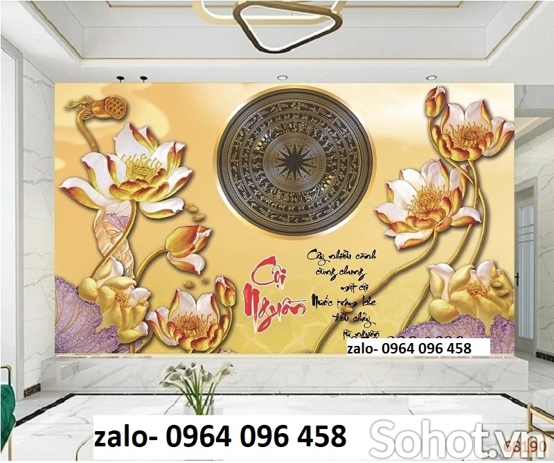 Tranh gạch 3d trống đồng - 23XDC