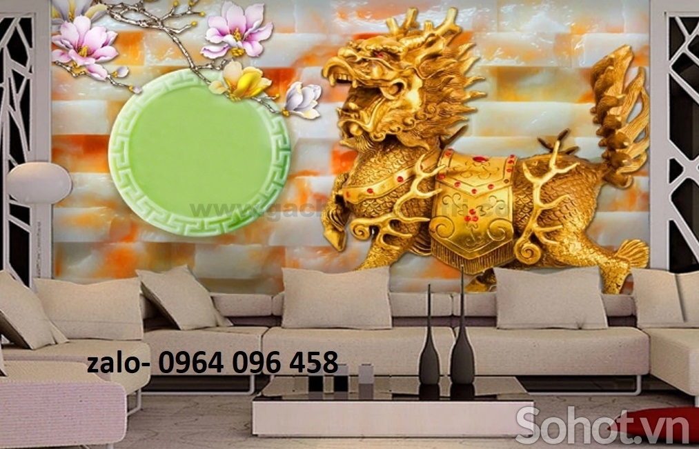 Tranh gạch 3d tranh kỳ lân - DVC654