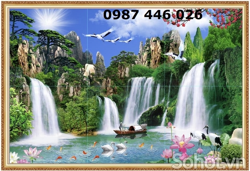 Tranh gạch thác nước HP76