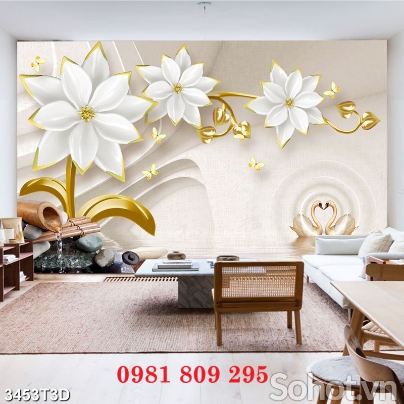 Tranh gạch 3d , gạch trang trí phòng khách