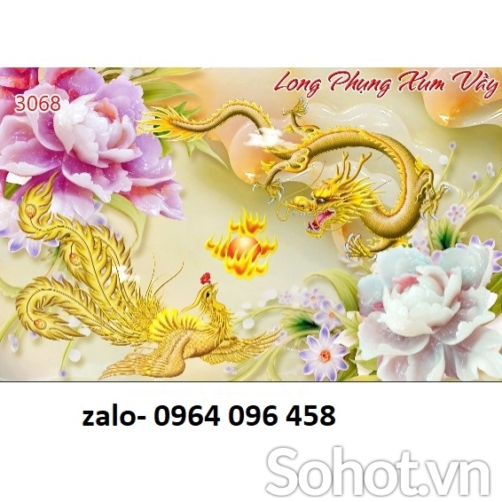 Tranh gạch 3d rồng phượng - XCV43