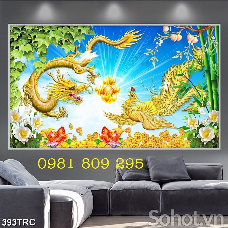 Gạch tranh rồng phượng HP322