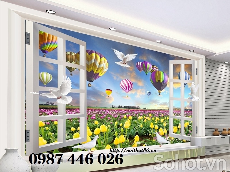 Gạch ốp tường tranh gạch vườn hoa HP8282