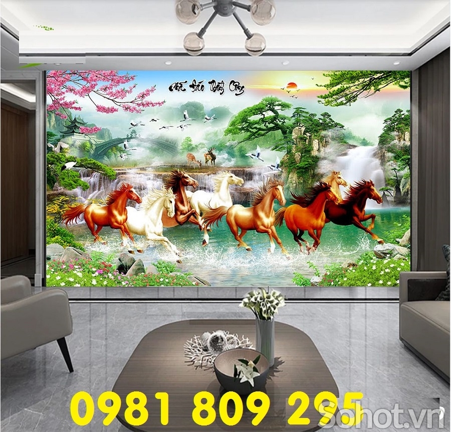 Mẫu tranh mã đáo phong thủy JP7656