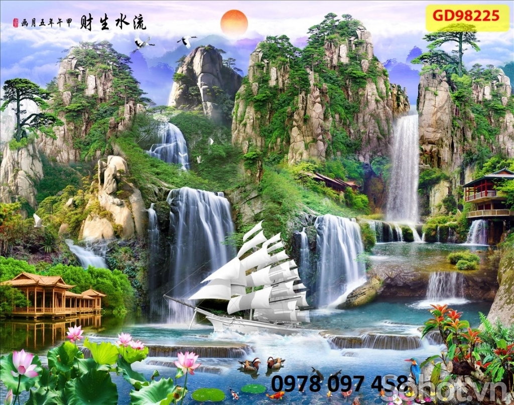 Tranh 3d - thuận buồm căng gió