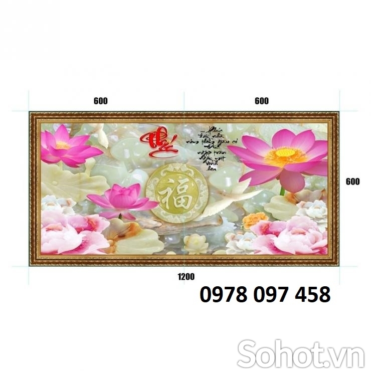 Tranh họa tiết hoa 3D trang trí tường
